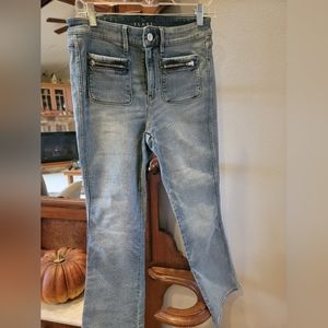 WHBM Cropped Flare high rise jeans